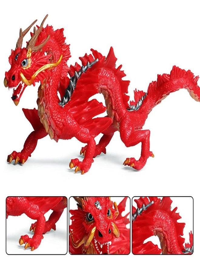 HEAVY DRIVER® Chinese Dragon Figurine | Red PVC Mythical Creature Model for Display, Learning, Art Projects & Decorative Use - Image 3